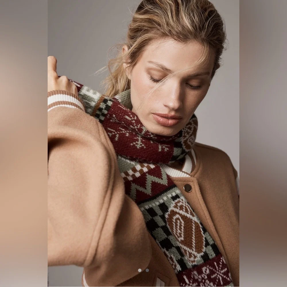 NWT Anthropologie Mariel Scarf Icon Edition Game Day Knit Winter
